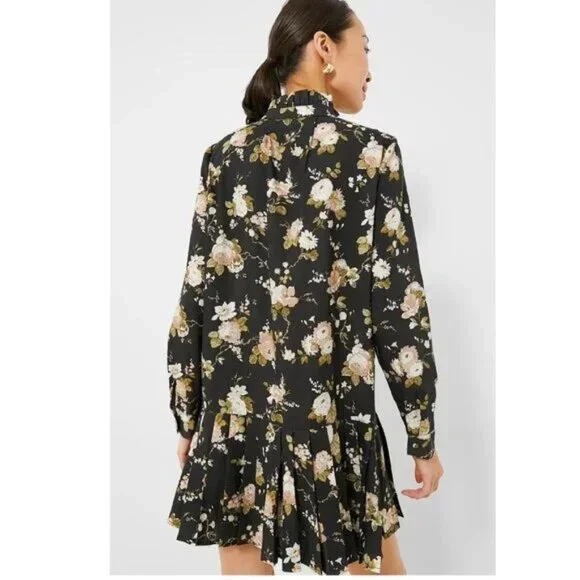 Tuckernuck‎ Dress Floral Tate Long Sleeve Midnight Garden Mini Medium - Picture 4 of 10